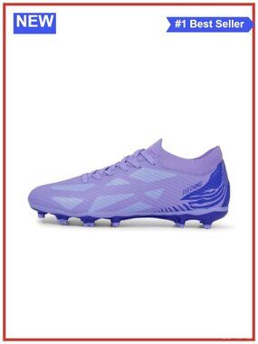 Faux Leather Soccer Cleats Firm Ground Athletic Shoes TPU Studs Breathable